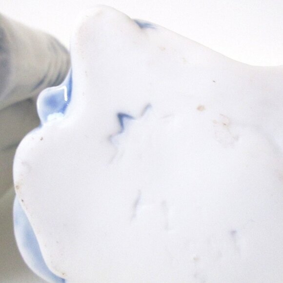 Vintage Schafer Vater Delft Blue Porcelain Figure Dutch Boy & Girls 5" Long - Picture 9 of 10